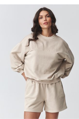 Beige Set in Pants, Trousers, Shorts with Cotton and Spandex