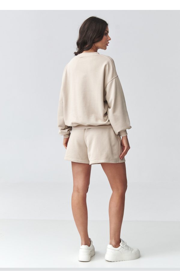Beige Set in Pants, Trousers, Shorts with Cotton and Spandex
