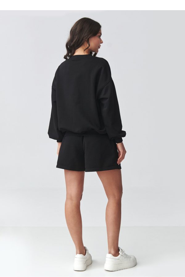 Black Set in Pants, Trousers, Shorts with Cotton and Spandex
