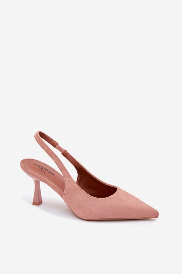 Pink Heel Sandals in Sandals & Flip-Flops For Women with Fabric, Footbed and Heel Height