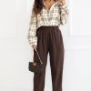 Brown Corduroy Trousers in Pants, Trousers, Shorts with Polyester