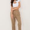 Beige Corduroy Trousers in Pants, Trousers, Shorts with Polyester