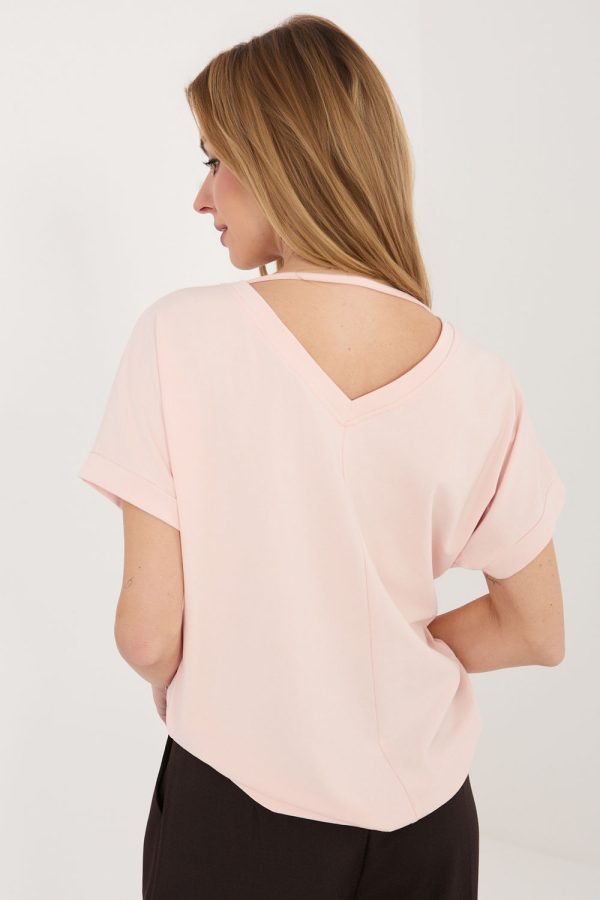 Pink Blouse in Women`s Blouses, Tunics with Cotton and Spandex