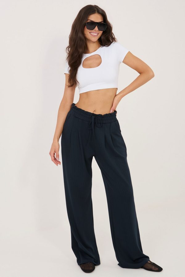 Navy Blue Tracksuit Trousers in Pants, Trousers, Shorts with Spandex and Viscose
