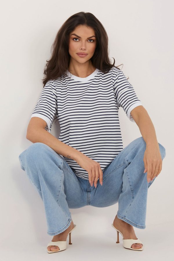 Navy Blue T-shirt in Women`s Tops, T-shirts, Singlets with Cotton