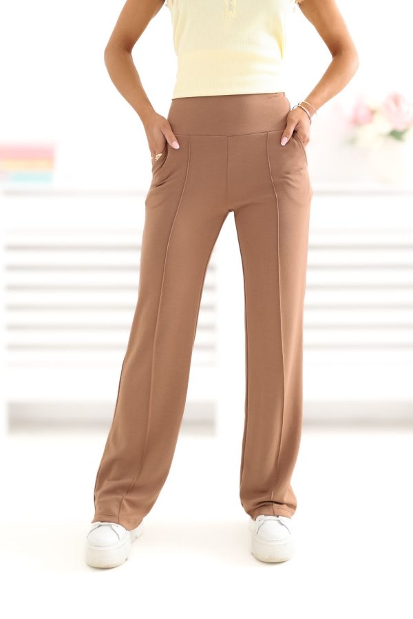Brown Tracksuit Trousers in Pants, Trousers, Shorts with Spandex and Viscose