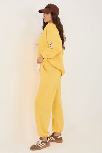 Yellow Set in Pants, Trousers, Shorts with Cotton and Spandex