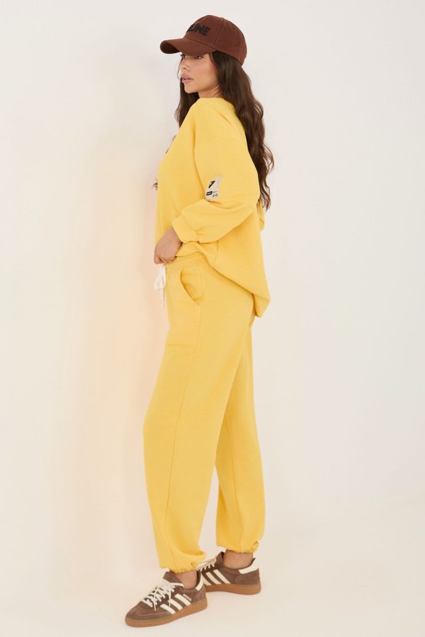 Yellow Set in Pants, Trousers, Shorts with Cotton and Spandex