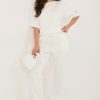 Beige Set in Pants, Trousers, Shorts with Spandex and Viscose