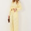 Yellow Set in Pants, Trousers, Shorts with Spandex and Viscose