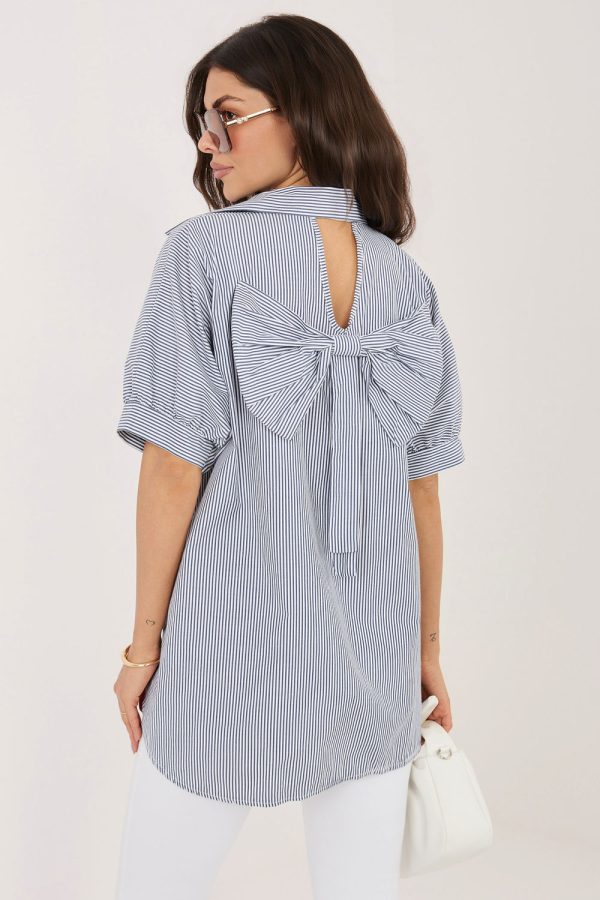 Grey Short Sleeve Shirt in Shirts For Women with Cotton and Spandex