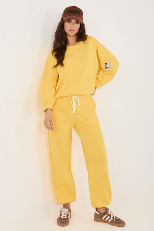 Yellow Set in Pants, Trousers, Shorts with Cotton and Spandex