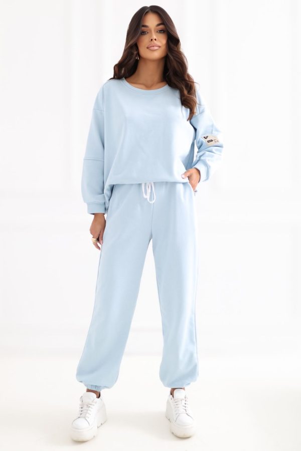 Blue Set in Pants, Trousers, Shorts with Cotton and Spandex