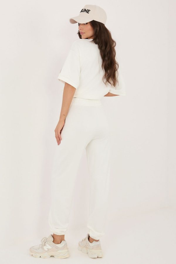 Beige Set in Pants, Trousers, Shorts with Spandex and Viscose