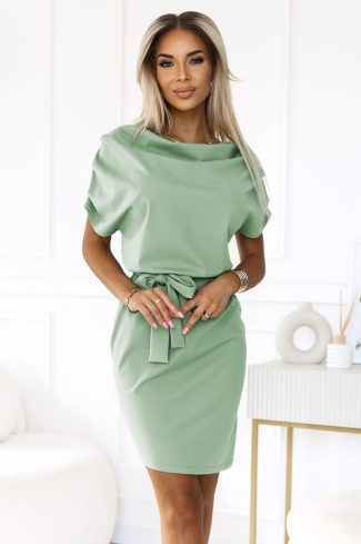 Green Daydress in Day Dresses with Spandex and Polyester