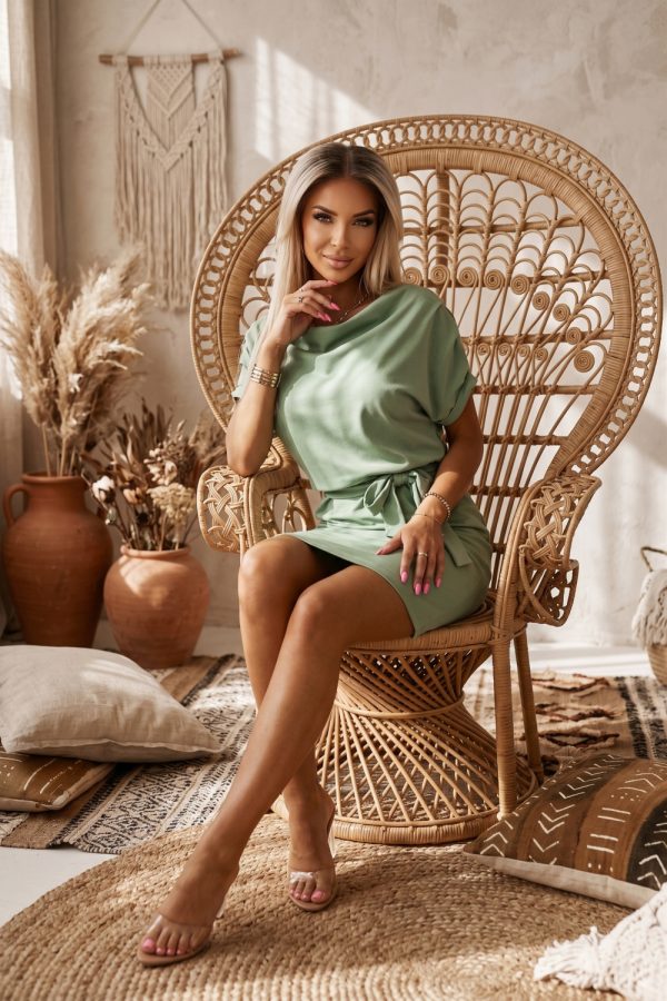 Green Daydress in Day Dresses with Spandex and Polyester
