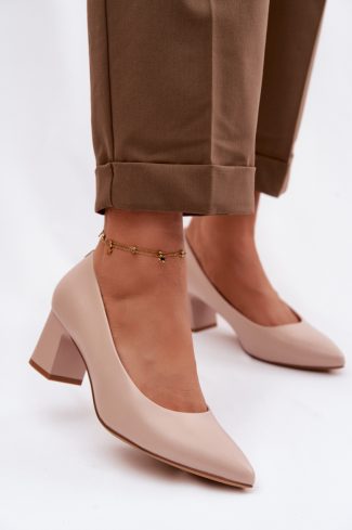 beige Block heel pumps model 227160 Step in style