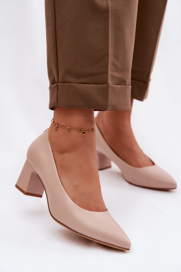 beige Block heel pumps model 227160 Step in style