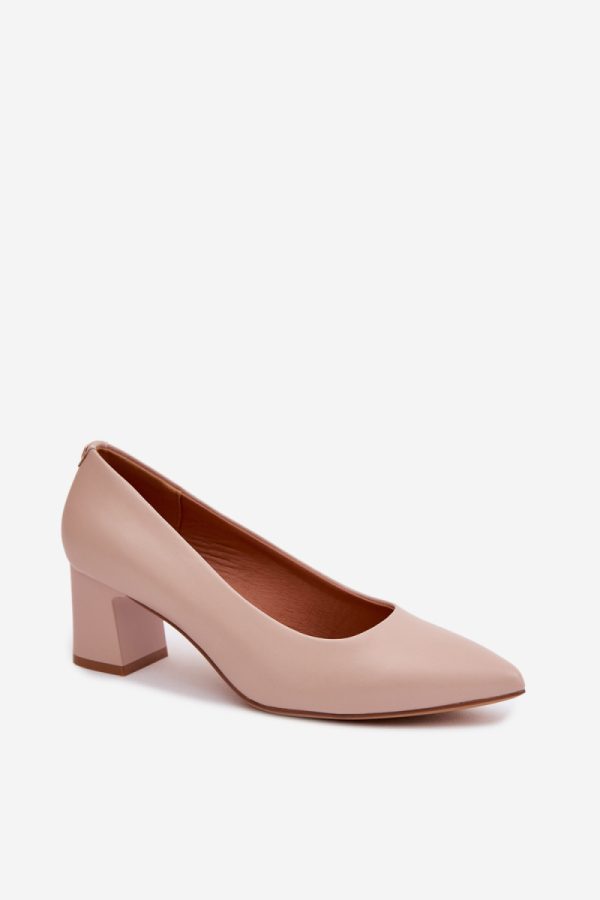 beige Block heel pumps model 227160 Step in style