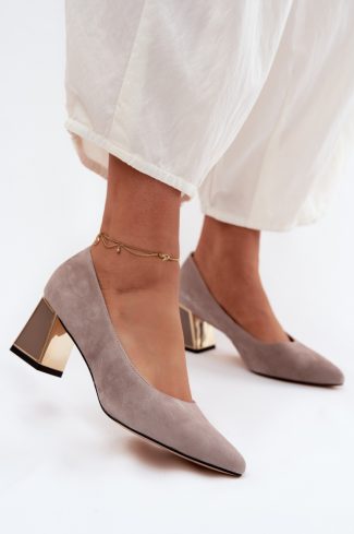 beige Block heel pumps model 227169 Step in style