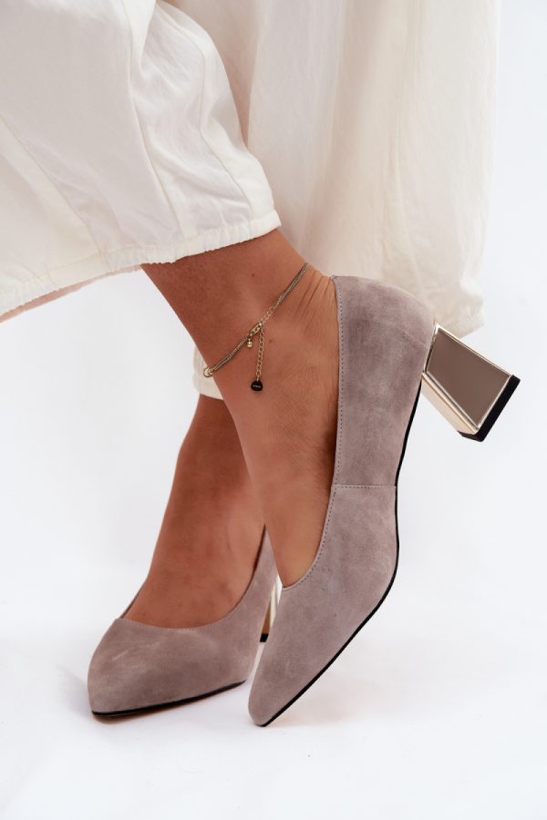 beige Block heel pumps model 227169 Step in style