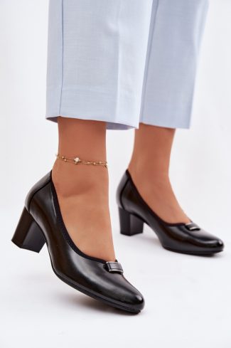 1122861 black Block heel pumps model 227171 Step in style