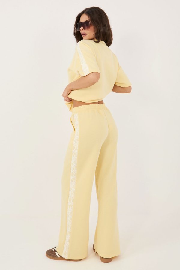 Yellow Tracksuit Trousers in Pants, Trousers, Shorts with Spandex, Polyester and Viscose