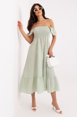 1123037 Green Daydress in Day Dresses with Polyester and Viscose