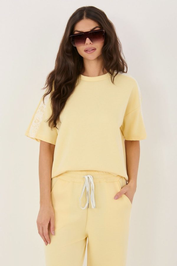 Yellow Blouse in Women`s Blouses, Tunics with Spandex, Polyester and Viscose