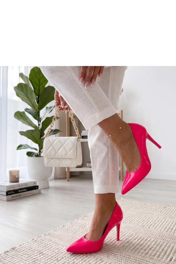Pink High Heels in High Heels with Fabric, Footbed and Heel Height