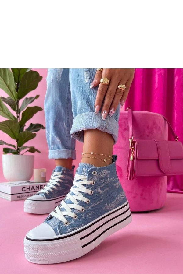 Blue Platform Sneakers....Fabric, Footbed and Platform Height