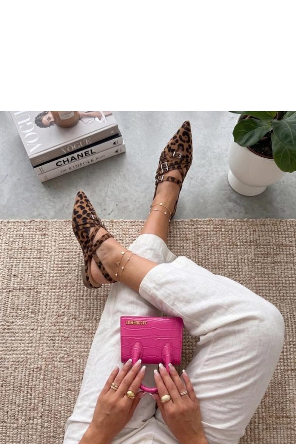 Brown Ballet Flats...Fabric, Footbed and Heel Height