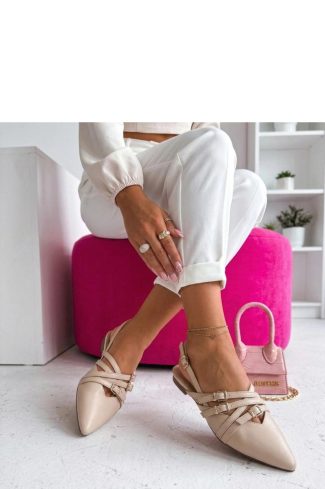Beige Ballet Flats....Fabric, Footbed and Heel Height