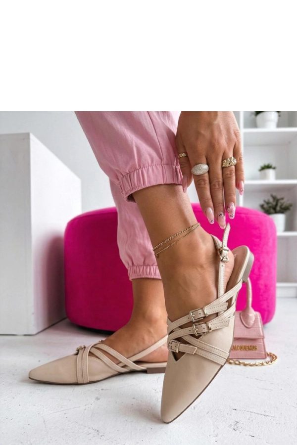 Beige Ballet Flats....Fabric, Footbed and Heel Height