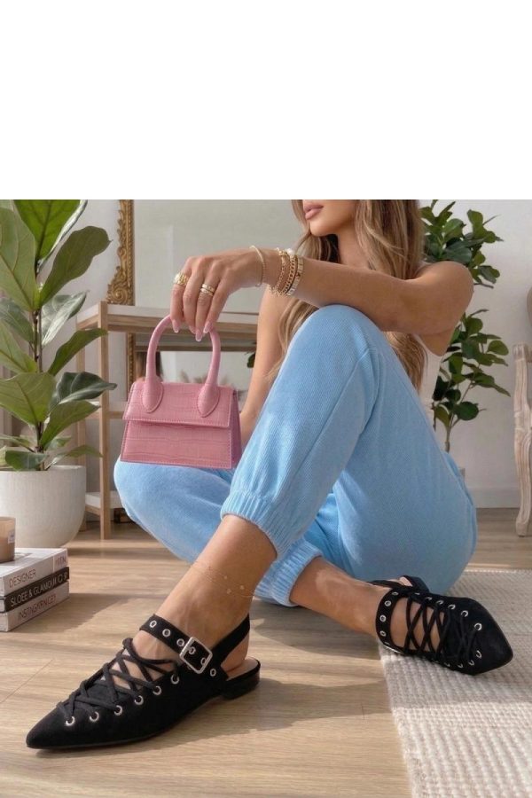 Black Ballet Flats....Fabric, Footbed and Heel Height