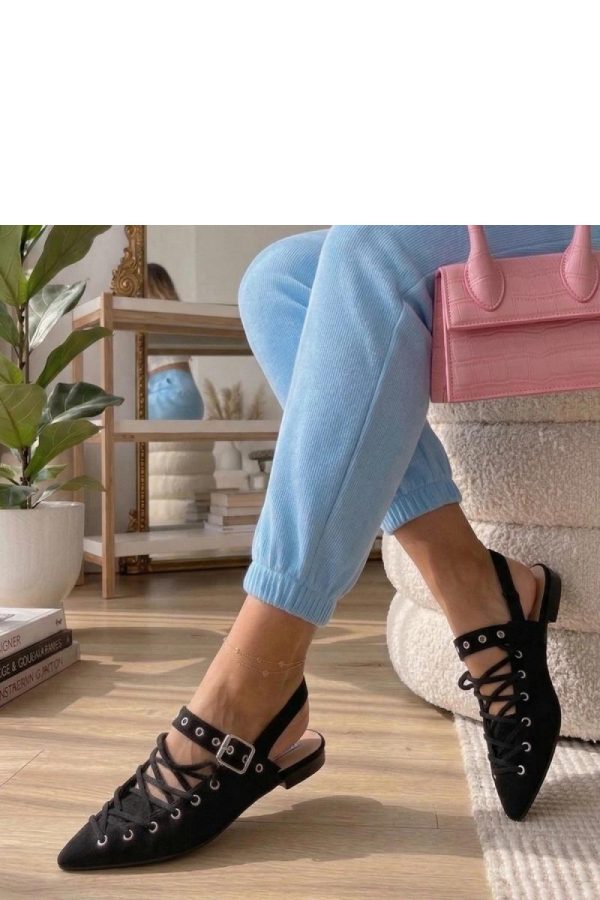 Black Ballet Flats....Fabric, Footbed and Heel Height