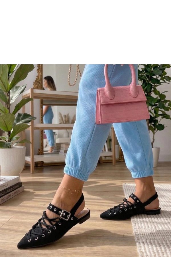 Black Ballet Flats....Fabric, Footbed and Heel Height