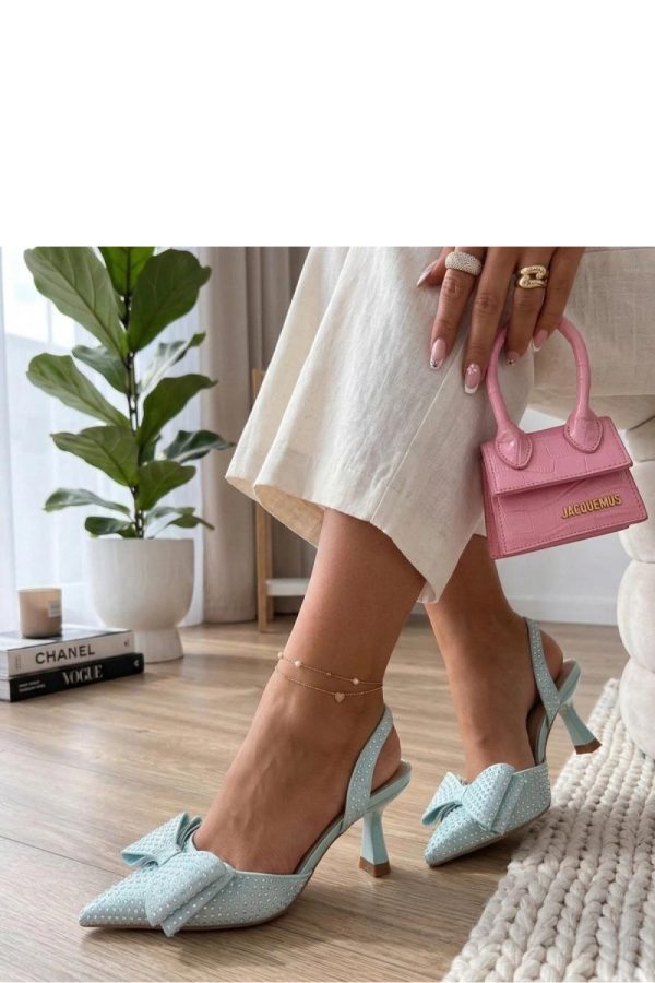 Green High Heels in High Heels with Fabric, Footbed and Heel Height