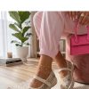 Beige Espadrille..Fabric, Footbed and Platform Height