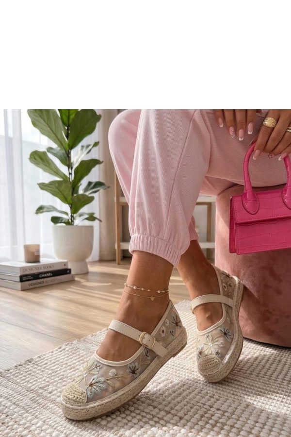 Beige Espadrille..Fabric, Footbed and Platform Height