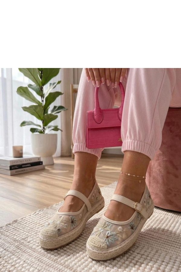 Beige Espadrille..Fabric, Footbed and Platform Height