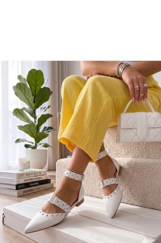 White Ballet Flats...Fabric, Footbed and Heel Height