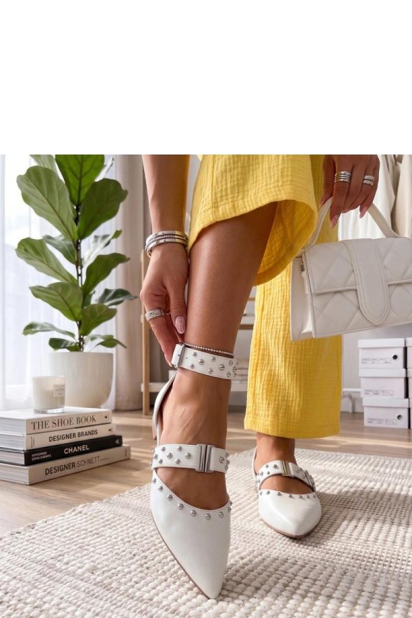White Ballet Flats...Fabric, Footbed and Heel Height
