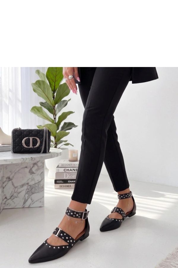 Black Ballet Flats..Fabric, Footbed and Heel Height