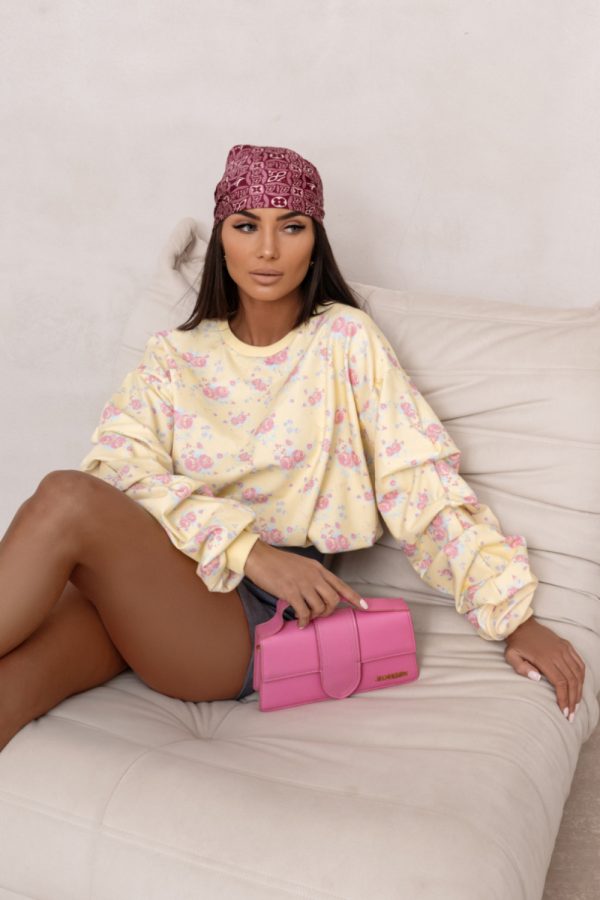 Yellow Sweatshirt in Sweatshirts For Women with Cotton and Spandex
