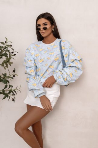 Blue Sweatshirt in Sweatshirts For Women with Cotton and Spandex