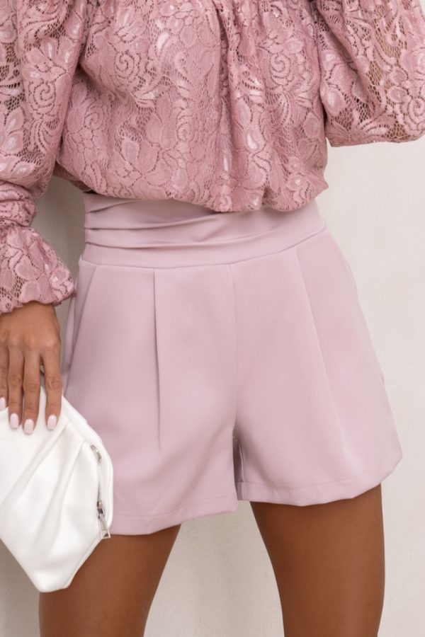 Pink Shorts in Shorts For Women, Crop Pants with Spandex and Viscose