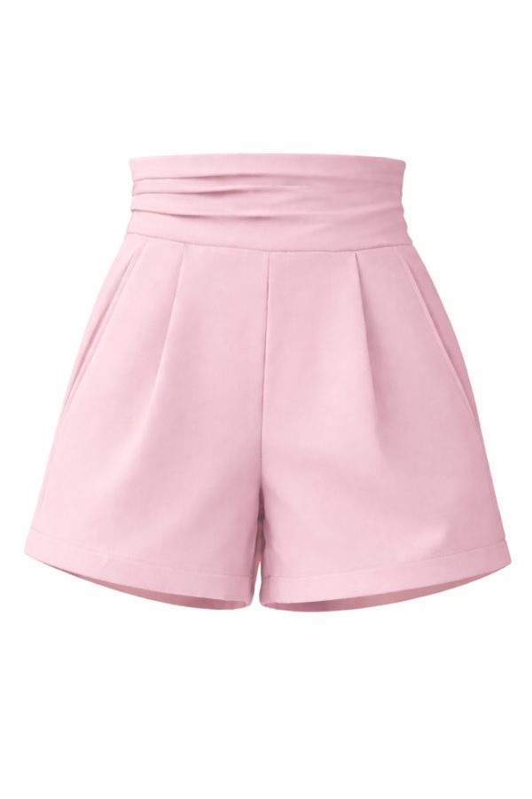 Pink Shorts in Shorts For Women, Crop Pants with Spandex and Viscose