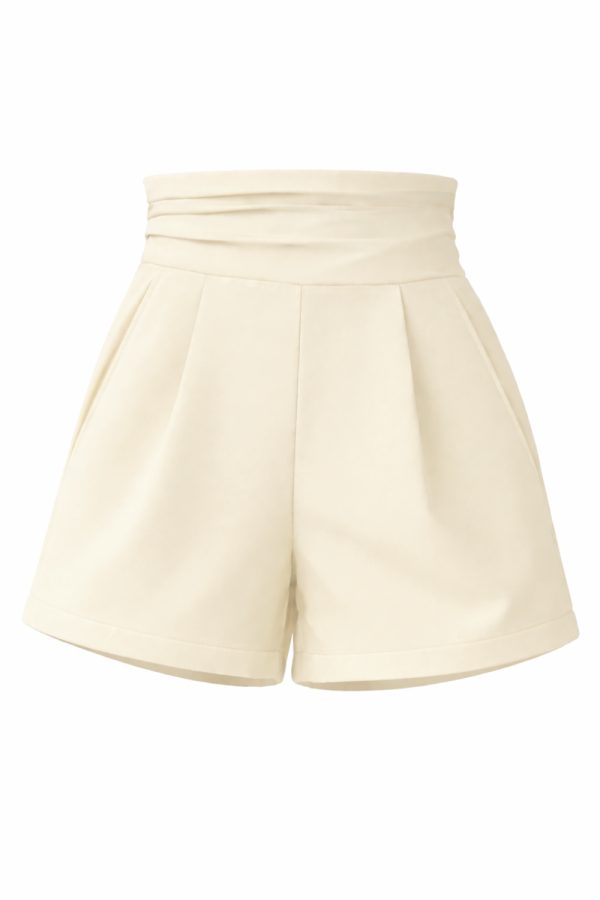 Yellow Shorts in Shorts For Women, Crop Pants with Spandex and Viscose
