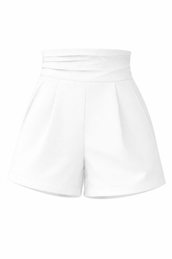 Beige Shorts in Shorts For Women, Crop Pants with Spandex and Viscose